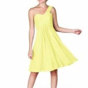 Azazie Sariah Yellow Daffodil Bridesmaid Dress One Shoulder
